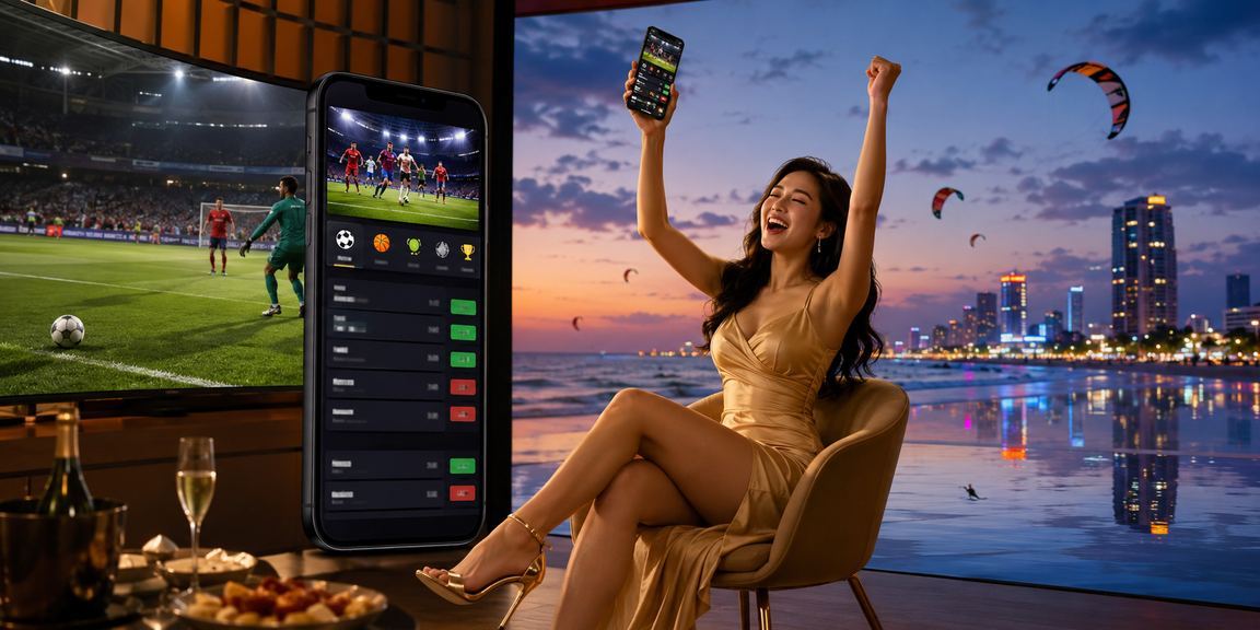 Người dùng Việt Nam đặt cược thể thao tại bờ biển Mũi Né trên điện thoại