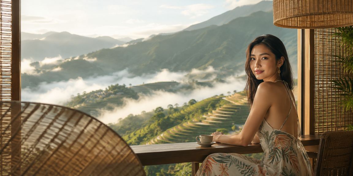 Người phụ nữ đội nón lá tại Sapa tham gia casino betting trên điện thoại